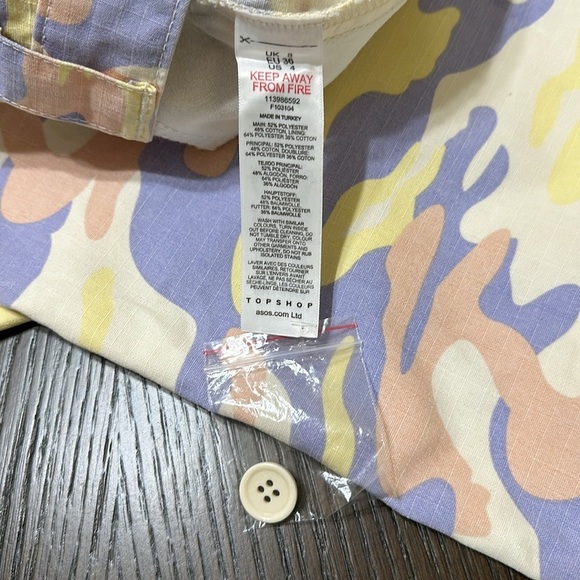 NWT‎ Topshop Pastel Camo High Waist Wide Leg Jeans, US 4 - Picture 12 of 16